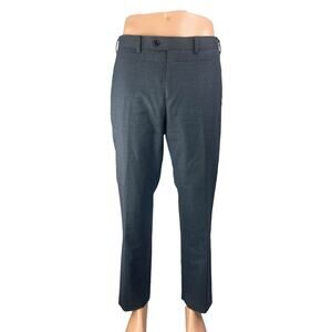 Indochino Men's Gray Mid Rise Slim Straight Leg Trousers Dress Pants Size 34x30